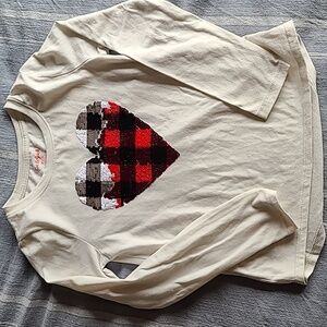 Girls Long Sleeve Flip Sequin Shirt M 7/8